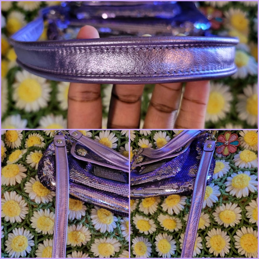 Coach Poppy Purple Sequin Bag - Picture 7 of 16
